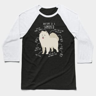 Samoyed Dog Anatomy Baseball T-Shirt